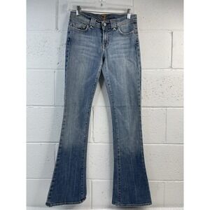 7 For All Mankind Blue Bootcut Jeans Womens Size 25 Medium Wash Low Rise